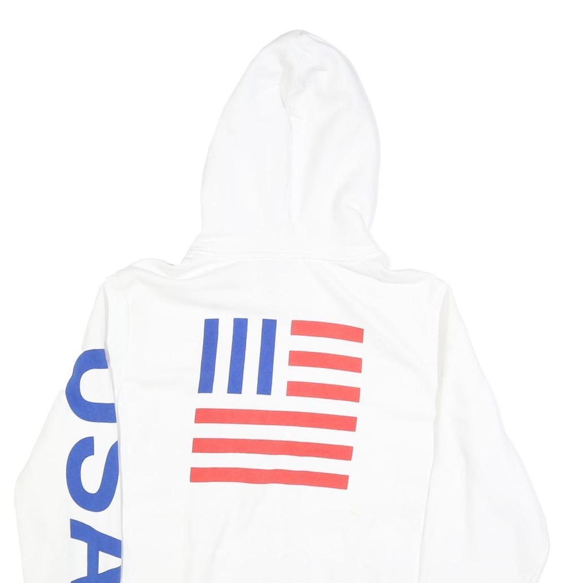 THE NORTH FACE Womens White & Blue Printed Pullover Hoodie XL USA Flag Graphic