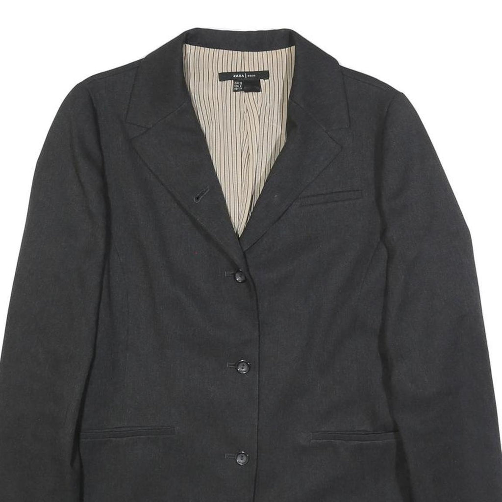ZARA BASIC Womens Black Jacket M Woven Button Plain Stylish Classic