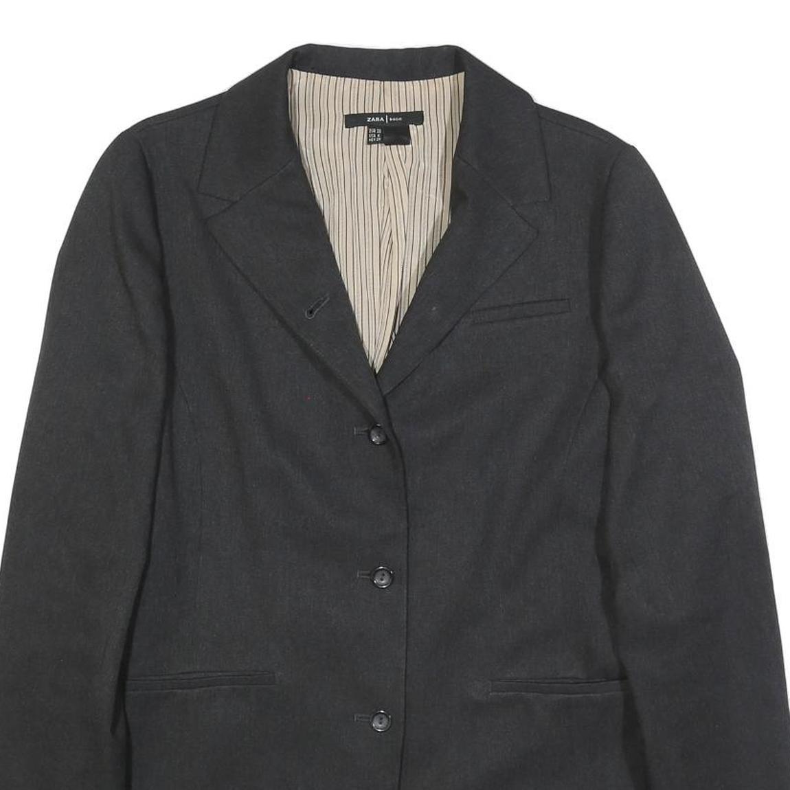 ZARA BASIC Womens Black Jacket M Woven Button Plain Stylish Classic