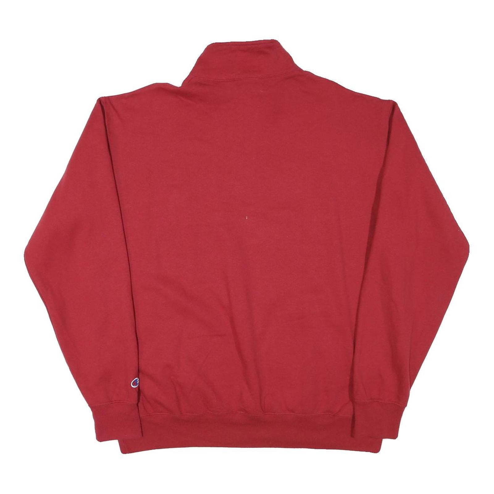 CHAMPION Mens Red Troy 1/4 Zip XL Sweatshirt Cotton Blend College Style