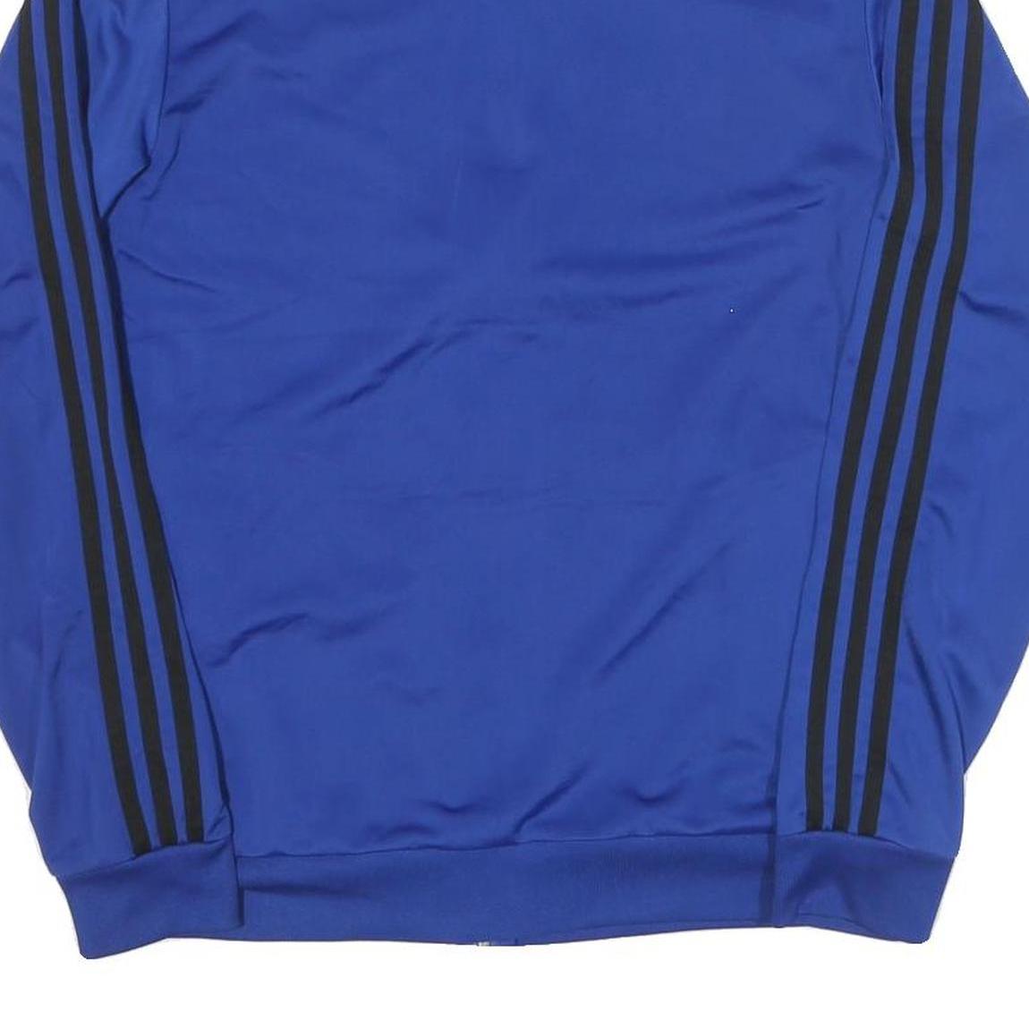 ADIDAS Mens Blue & Black Zip Track Jacket M Polyester Blend Sportswear
