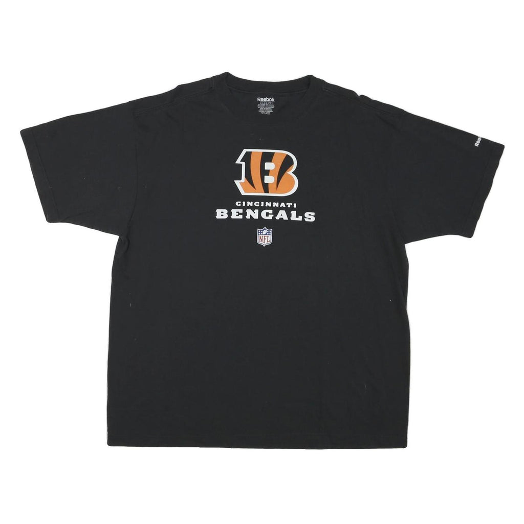 REEBOK Mens Black Cincinnati Bengals Graphic T-Shirt L Short Sleeve Crew Neck