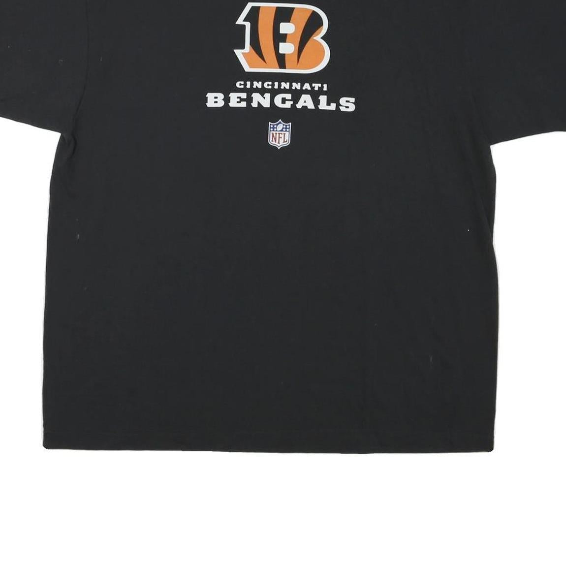 REEBOK Mens Black Cincinnati Bengals Graphic T-Shirt L Short Sleeve Crew Neck