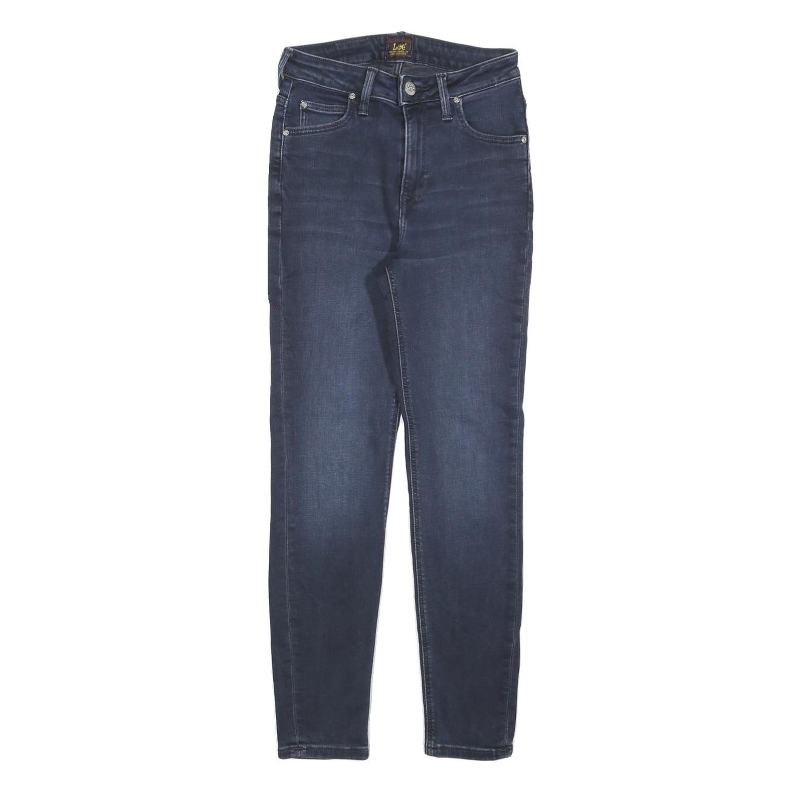LEE Womens Slim Blue Denim Slim Skinny Jeans W22 L25 Classic Zip Cotton Blend