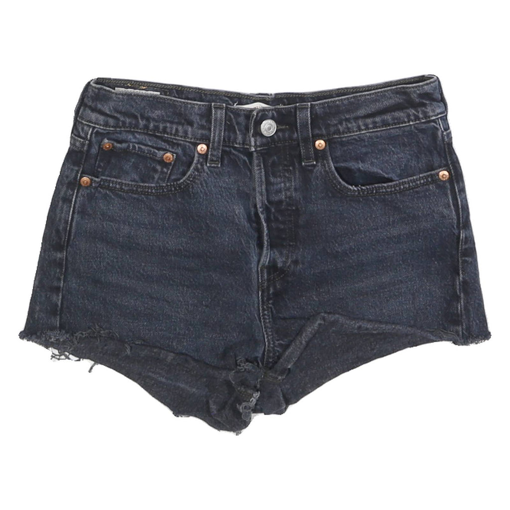 LEVI'S Womens Shorts Blue Denim Cut-Off S W28 Raw Hem Casual