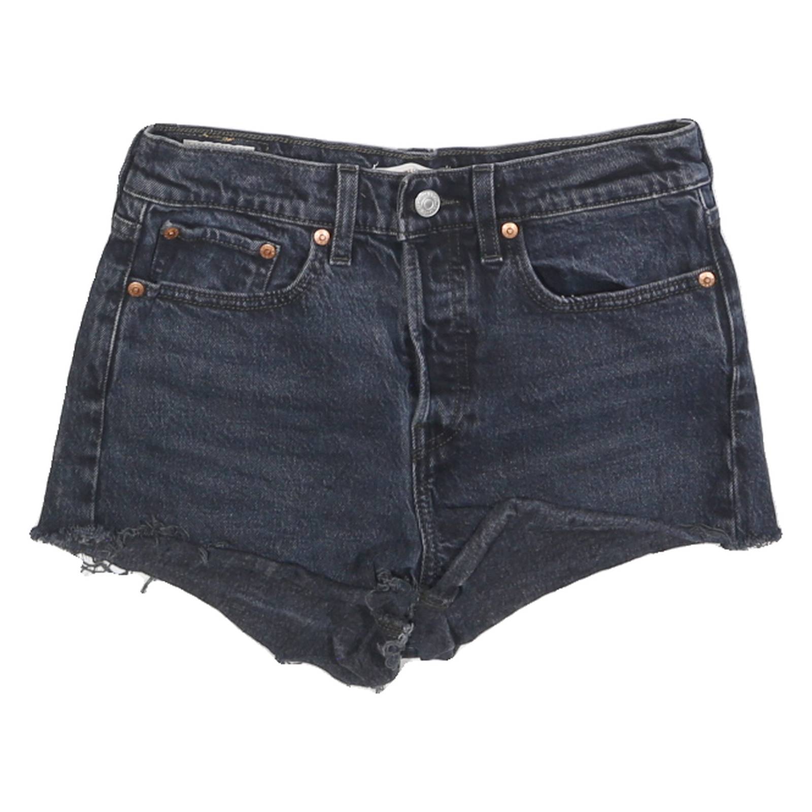 LEVI'S Womens Shorts Blue Denim Cut-Off S W28 Raw Hem Casual