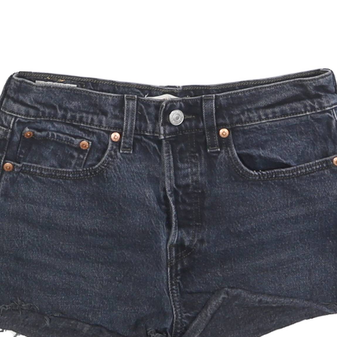 LEVI'S Womens Shorts Blue Denim Cut-Off S W28 Raw Hem Casual