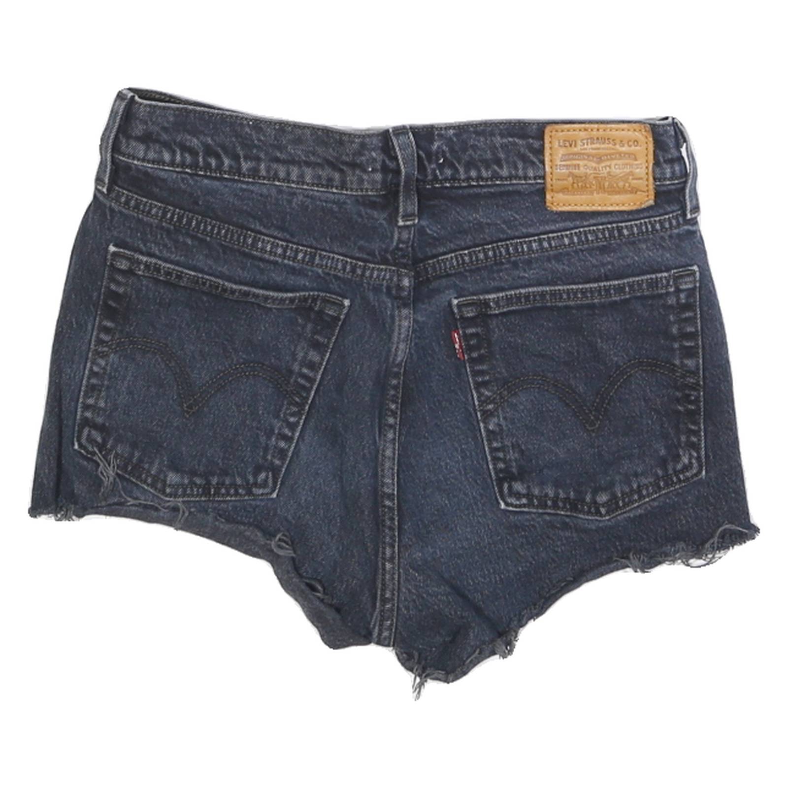 LEVI'S Womens Shorts Blue Denim Cut-Off S W28 Raw Hem Casual