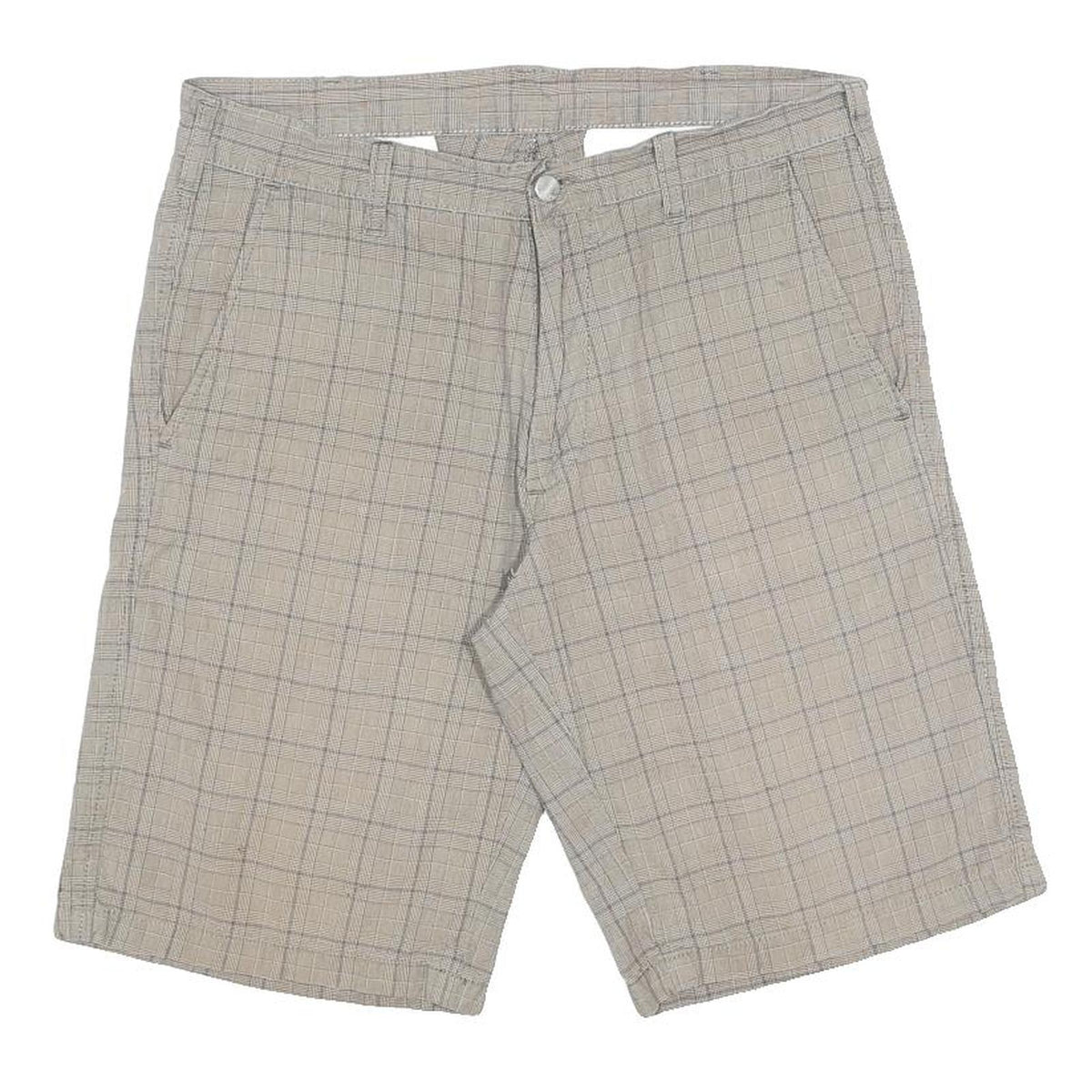 CARHARTT Mens Shorts Beige Check M W32 Casual Cotton Workwear