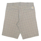 CARHARTT Mens Shorts Beige Check M W32 Casual Cotton Workwear