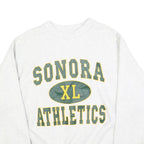 DELONG Mens White Sonora Athletics Crew Neck M Cotton Blend Sweatshirt Retro