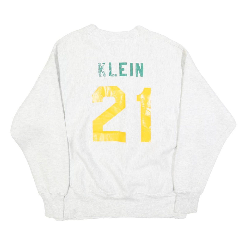 DELONG Mens White Sonora Athletics Crew Neck M Cotton Blend Sweatshirt Retro