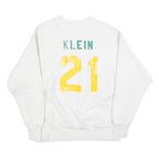 DELONG Mens White Sonora Athletics Crew Neck M Cotton Blend Sweatshirt Retro