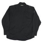COOGI Mens Black Cotton Blend Shirt 2XL Long Sleeve Button Front Embroidered