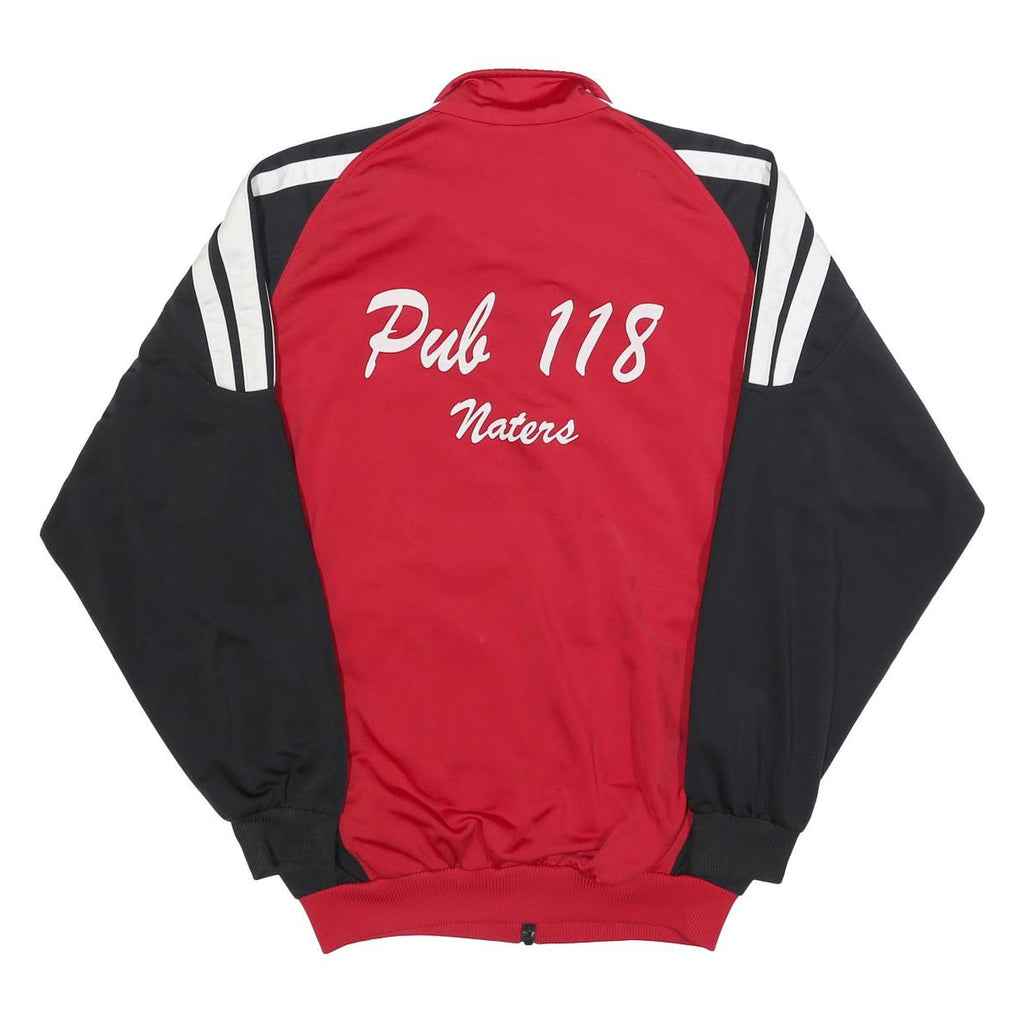 ADIDAS Mens Red & Black Football Track Jacket M Polyester Zip Sports Training