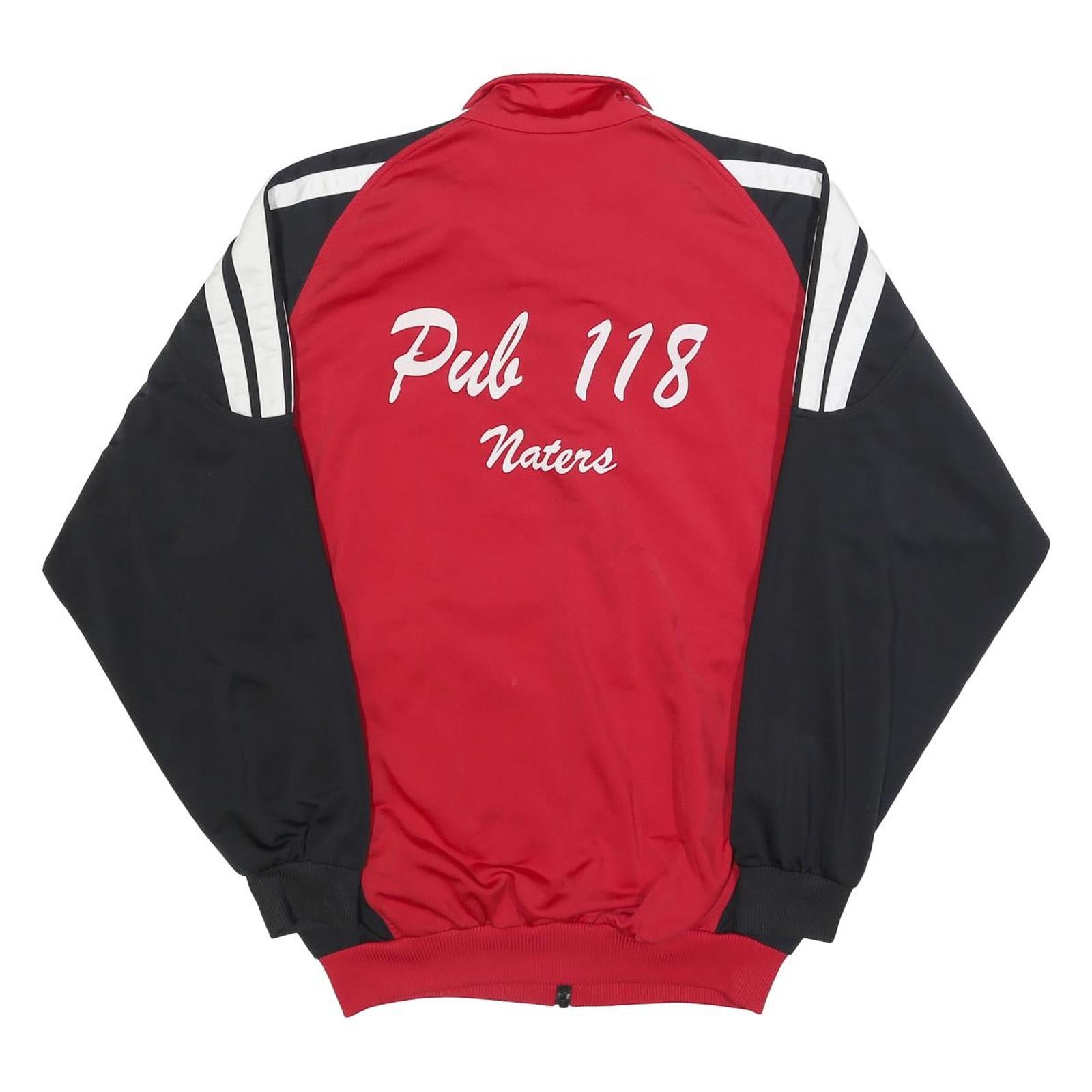 ADIDAS Mens Red & Black Football Track Jacket M Polyester Zip Sports Training