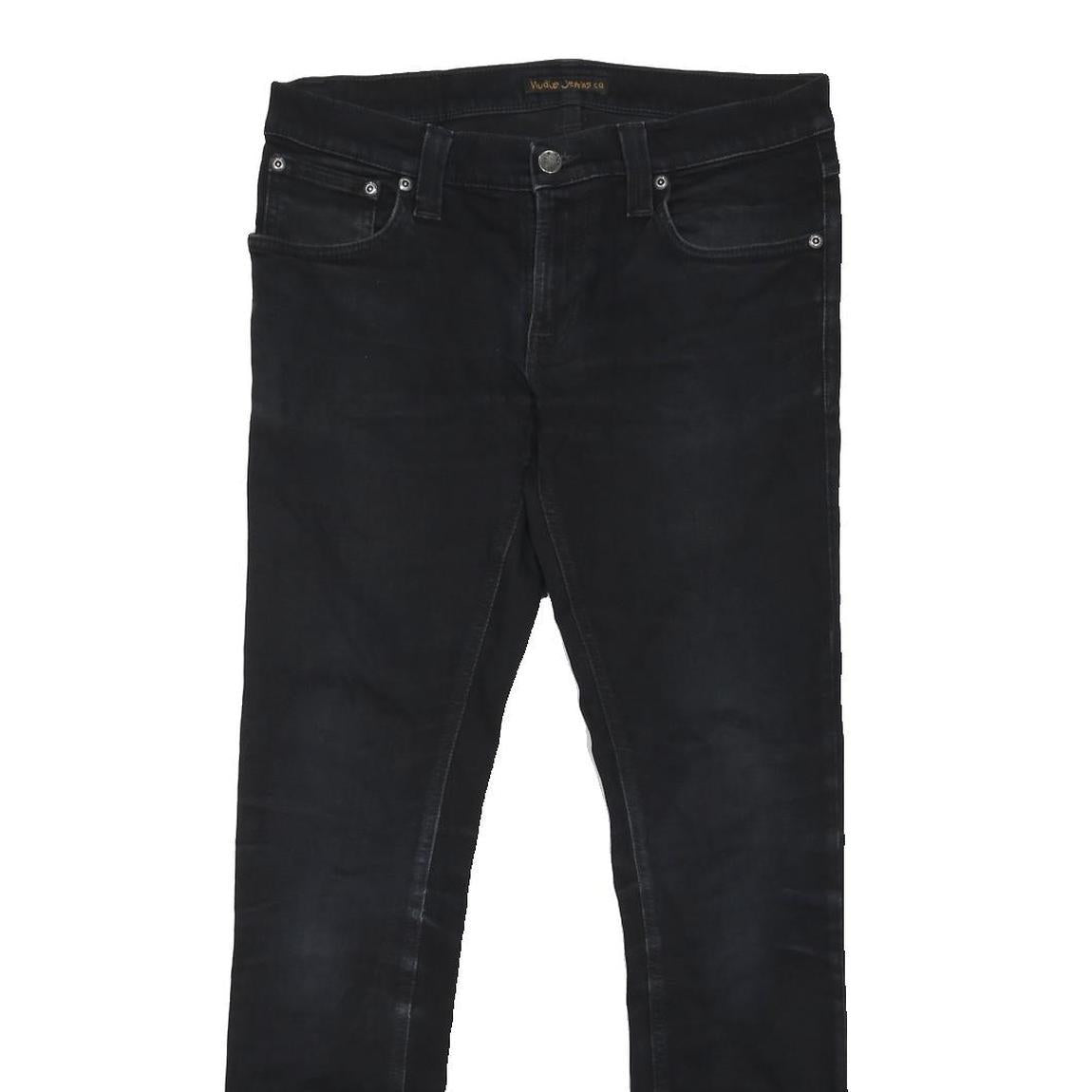 NUDIE JEANS CO Womens Slim Black Denim Trousers W31 L30 Stylish Casual