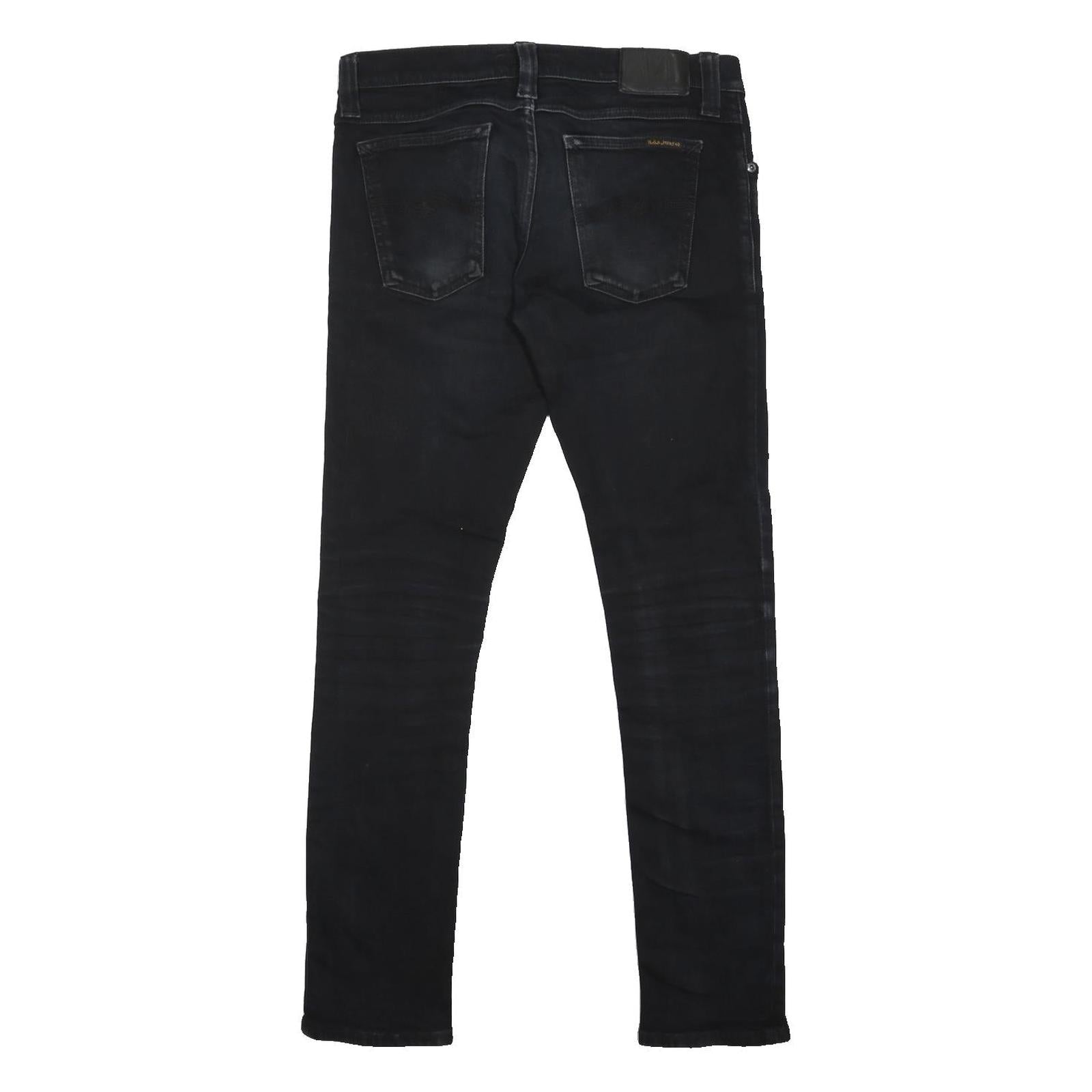 NUDIE JEANS CO Womens Slim Black Denim Trousers W31 L30 Stylish Casual