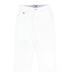 TOMMY HILFIGER Womens Jeans White Regular Straight Denim W27 L30 Zip Cotton