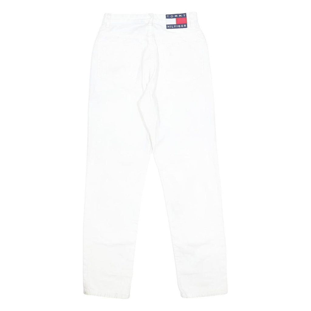 TOMMY HILFIGER Womens Jeans White Regular Straight Denim W27 L30 Zip Cotton