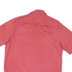 WRANGLER Mens Red Cotton Blend Casual Short Sleeve Shirt L Button Pockets