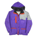 CLESSE PIUMINI Mens Purple & Grey Outdoor Jacket L Polyester Blend Zip Hooded