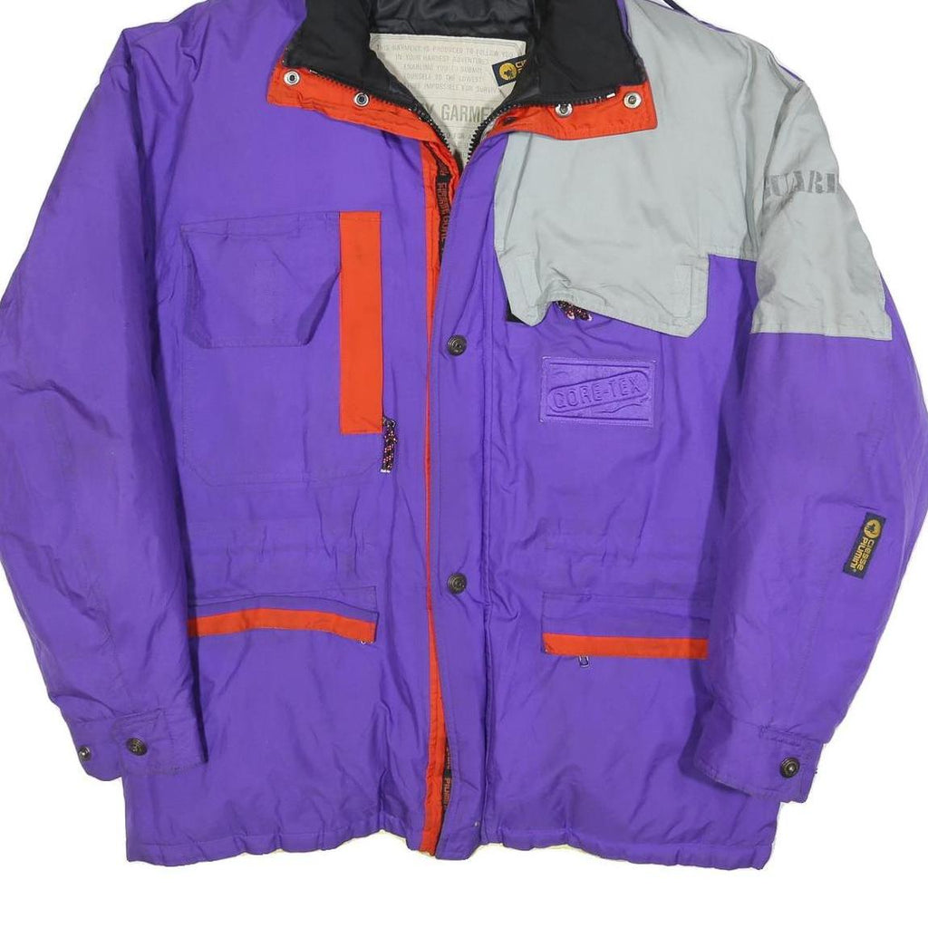 CLESSE PIUMINI Mens Purple & Grey Outdoor Jacket L Polyester Blend Zip Hooded