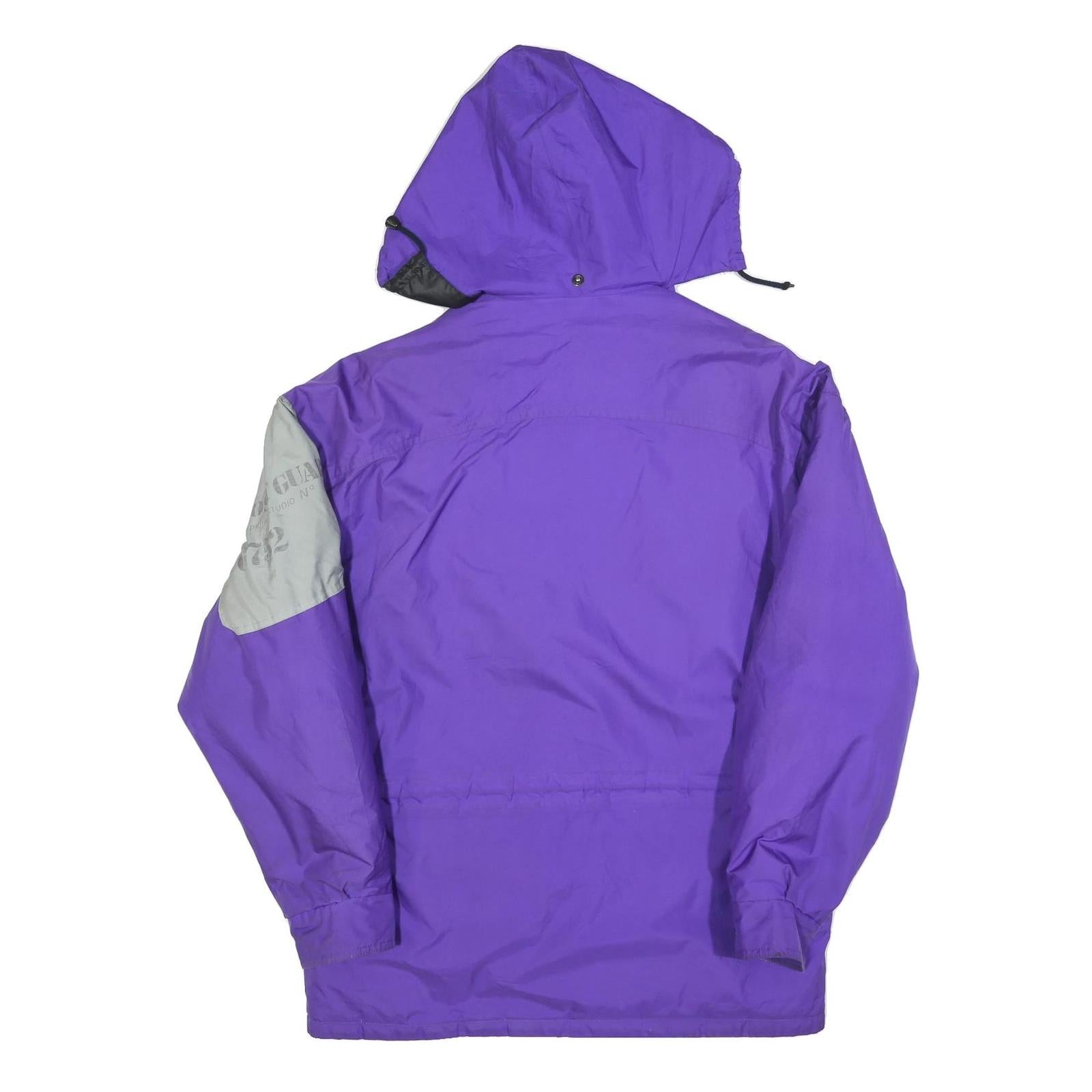 CLESSE PIUMINI Mens Purple & Grey Outdoor Jacket L Polyester Blend Zip Hooded