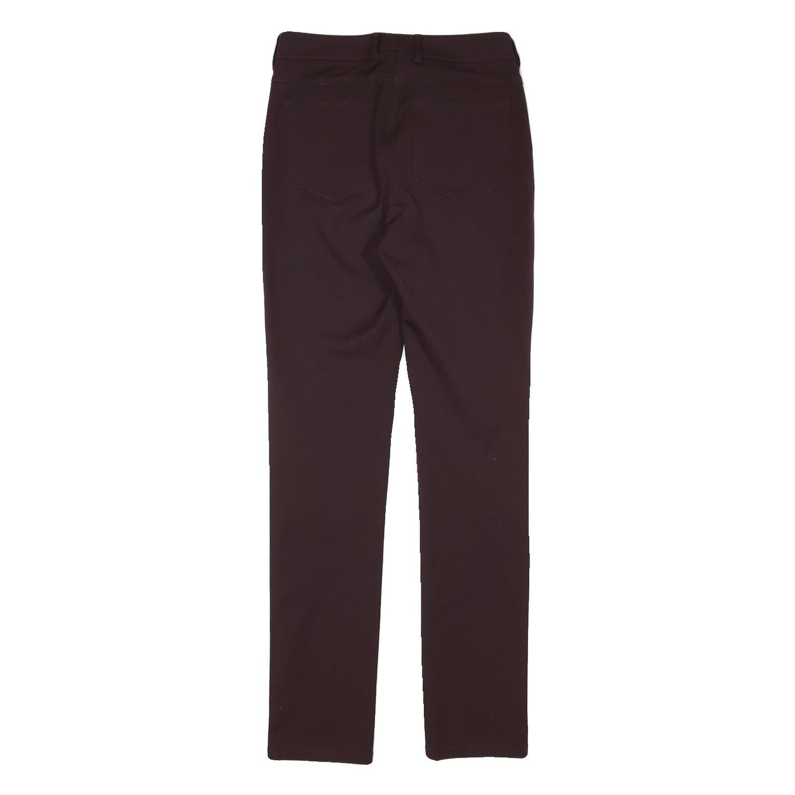 HOBBS LONDON Womens Polyester Blend Slim Burgundy Trousers W26 L30 Zip
