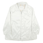 GOLDIX Womens White Zip Jacket UK 22 Plain Lightweight Casual Outerwear