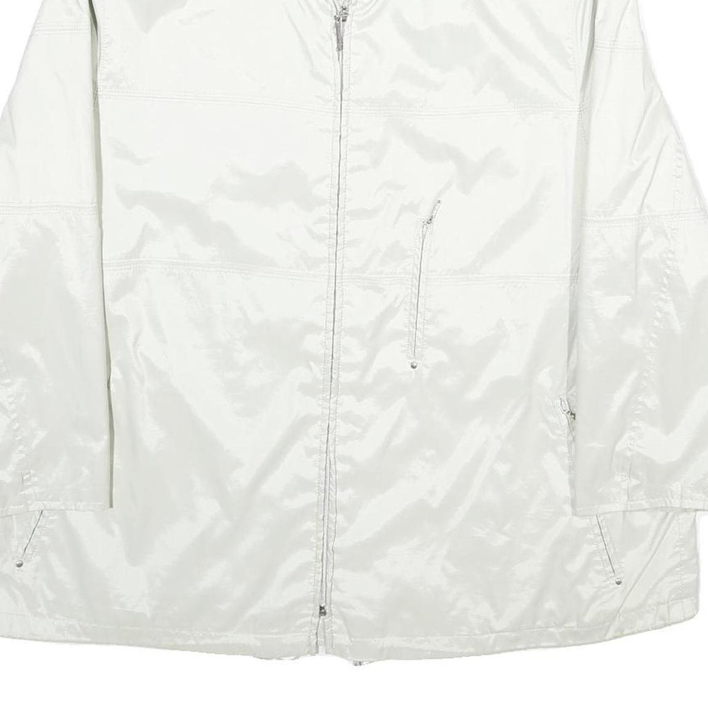 GOLDIX Womens White Zip Jacket UK 22 Plain Lightweight Casual Outerwear