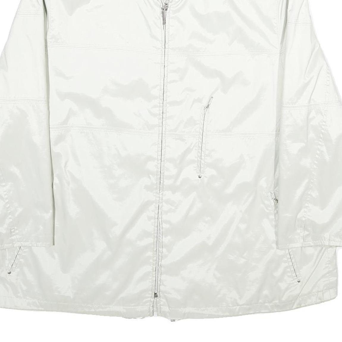 GOLDIX Womens White Zip Jacket UK 22 Plain Lightweight Casual Outerwear