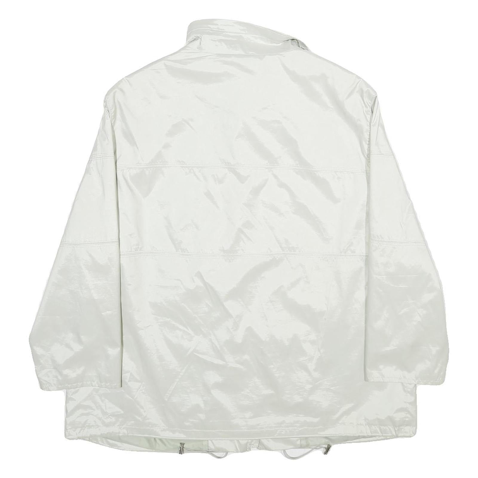 GOLDIX Womens White Zip Jacket UK 22 Plain Lightweight Casual Outerwear