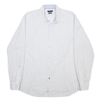 TOMMY HILFIGER Mens White & Black Stripe Shirt XL Classic Cotton Formal