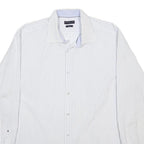 TOMMY HILFIGER Mens White & Black Stripe Shirt XL Classic Cotton Formal