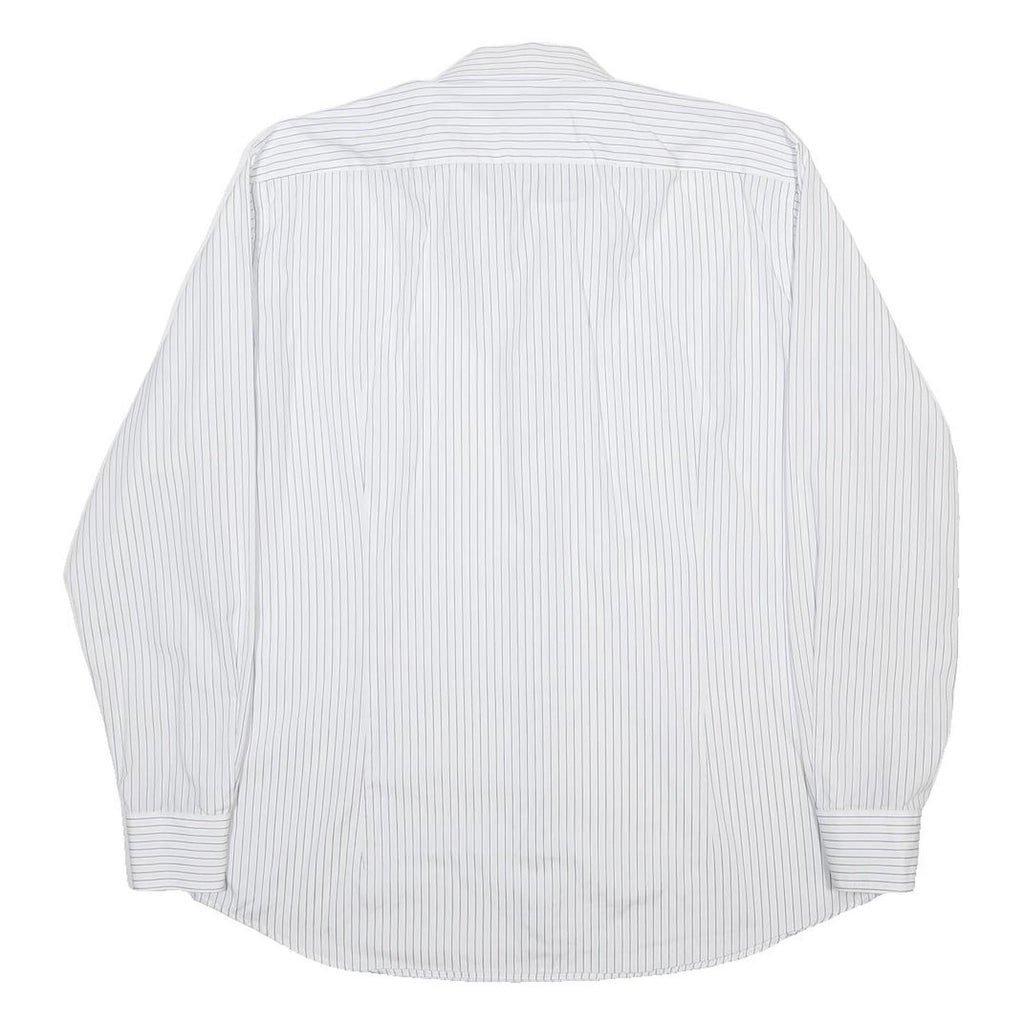 TOMMY HILFIGER Mens White & Black Stripe Shirt XL Classic Cotton Formal