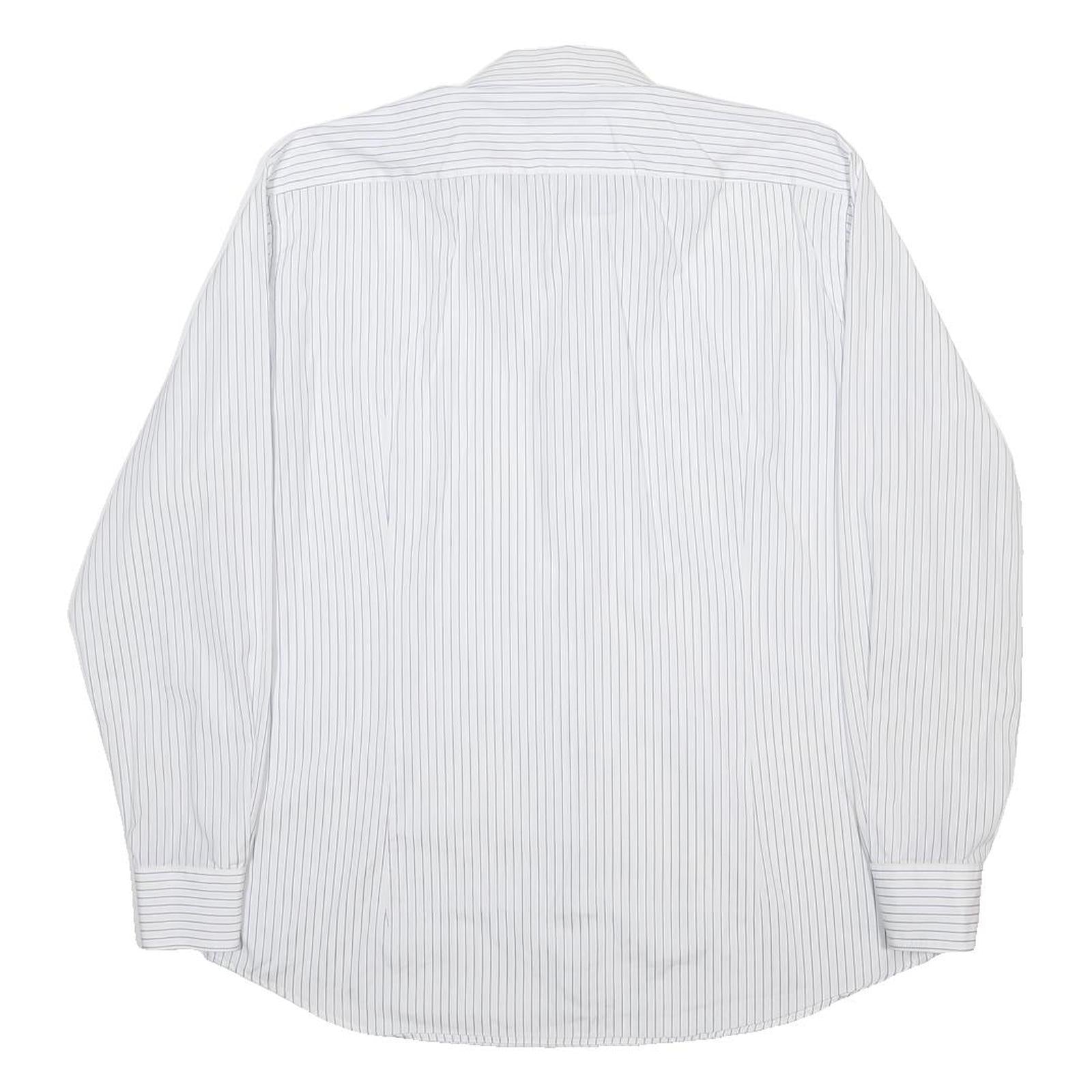 TOMMY HILFIGER Mens White & Black Stripe Shirt XL Classic Cotton Formal