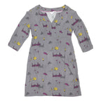BODEN Womens Grey London Print Day Viscose Knee Length UK 10 Dress