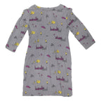 BODEN Womens Grey London Print Day Viscose Knee Length UK 10 Dress