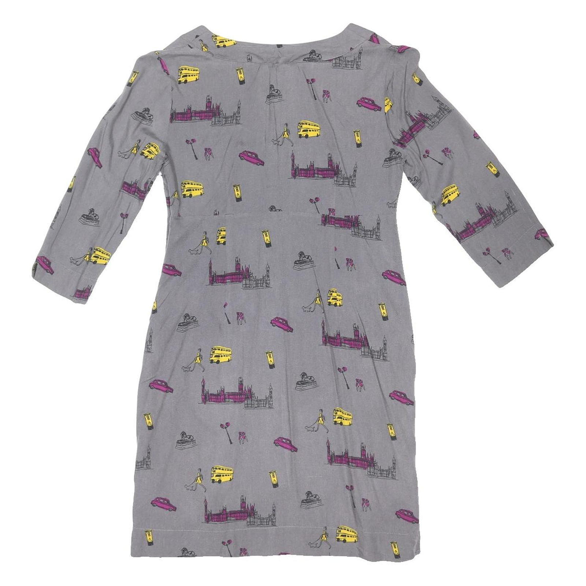 BODEN Womens Grey London Print Day Viscose Knee Length UK 10 Dress