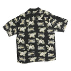 KNIGHTSBRIDGE Mens Black Hawaiian Shirt M Floral Print Casual Summer Wear