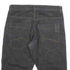 Mens Black Cotton Blend Denim Style Casual Shorts XL W34 Relaxed Fit Pocket