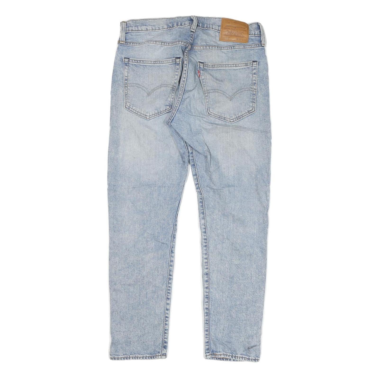 LEVI'S 512 Mens Slim Jeans Blue Denim Light W30 L28 Slim Fit Zip Closure