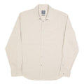 ARMANI EXCHANGE Mens Beige Pinstripe Cotton Blend Shirt L Classic Long Sleeve