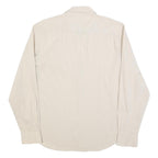 ARMANI EXCHANGE Mens Beige Pinstripe Cotton Blend Shirt L Classic Long Sleeve