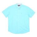 TOMMY HILFIGER Mens Blue Cotton Shirt XL Button-Down Short Sleeve Casual Summer