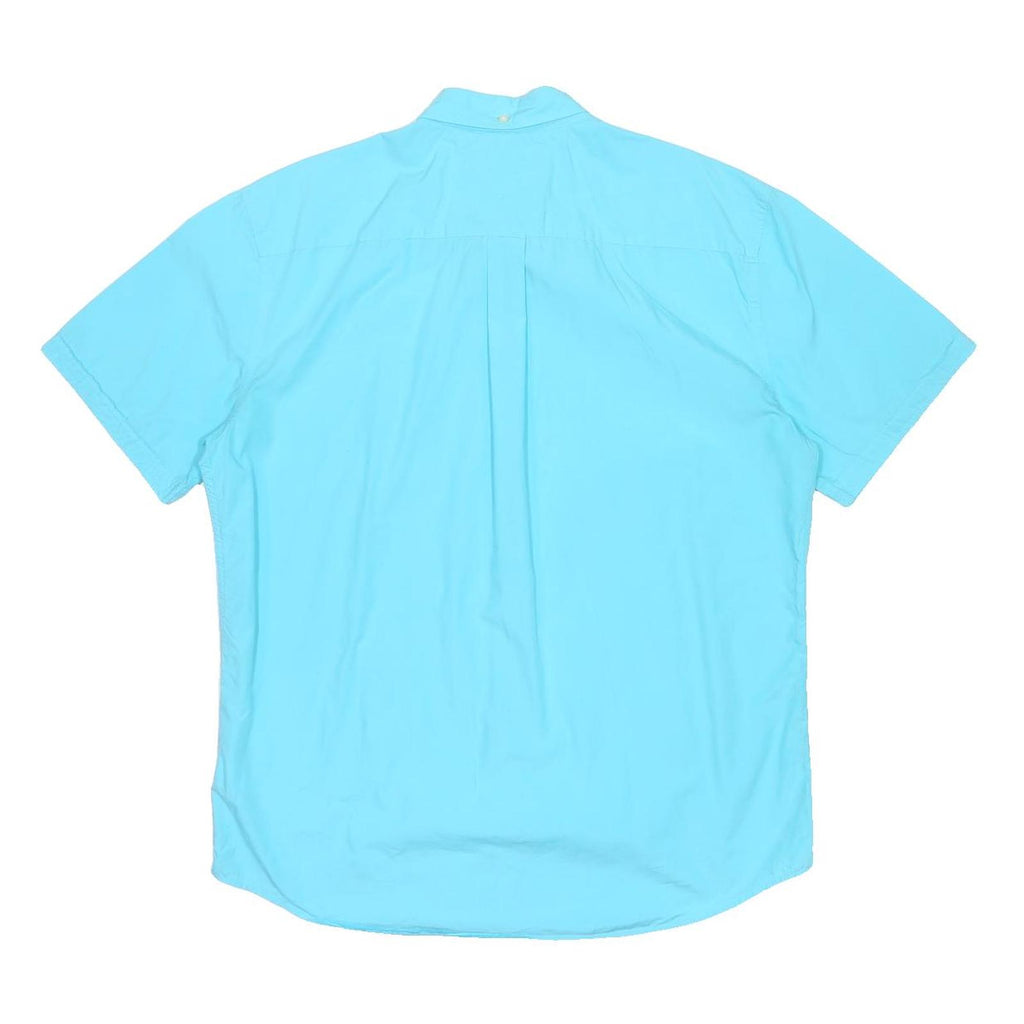 TOMMY HILFIGER Mens Blue Cotton Shirt XL Button-Down Short Sleeve Casual Summer