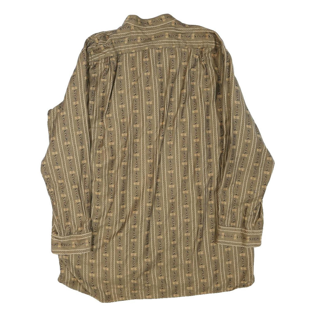 JENNI Womens Brown Plain Shirt Long Sleeve Band Collar S Patterned Cotton Blend