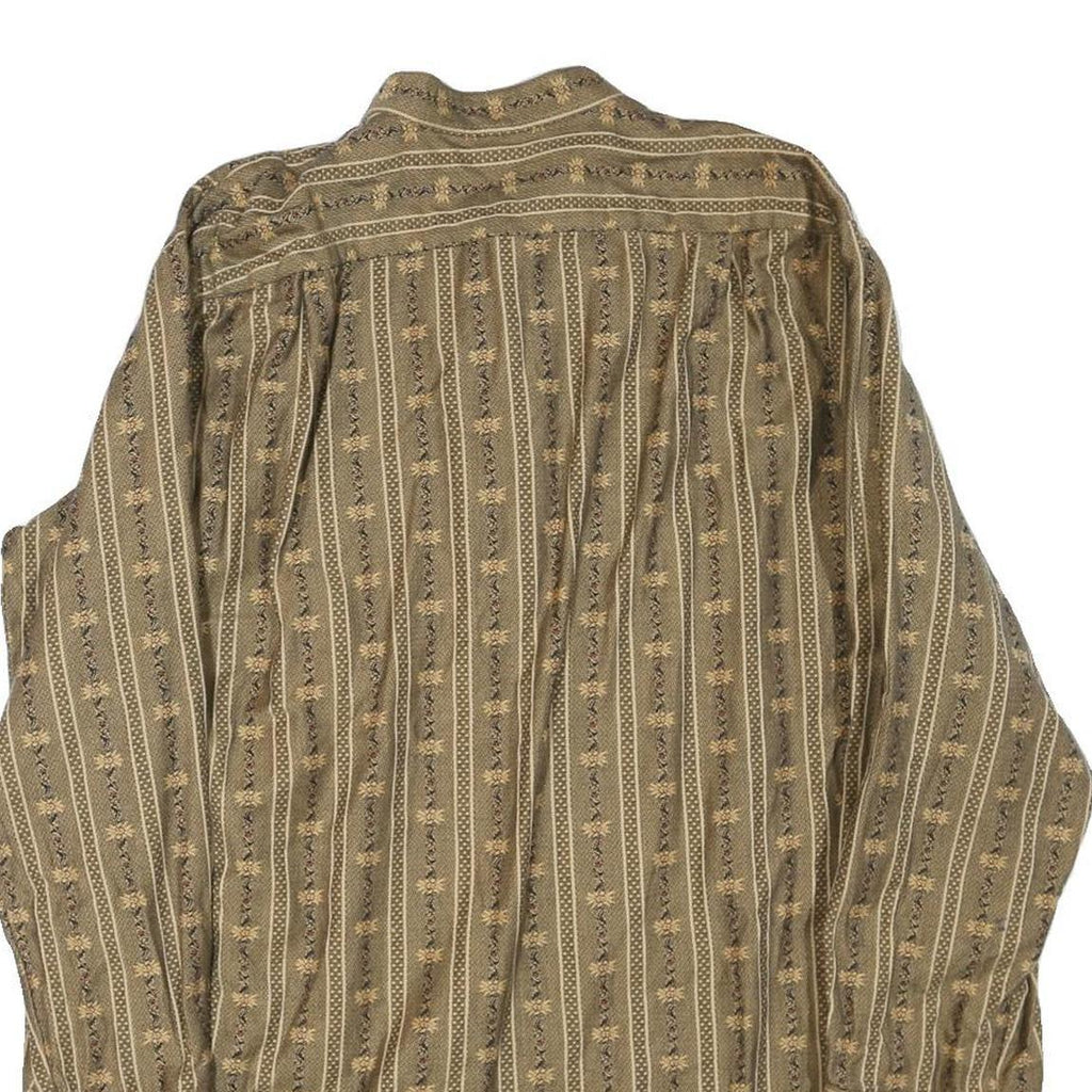 JENNI Womens Brown Plain Shirt Long Sleeve Band Collar S Patterned Cotton Blend