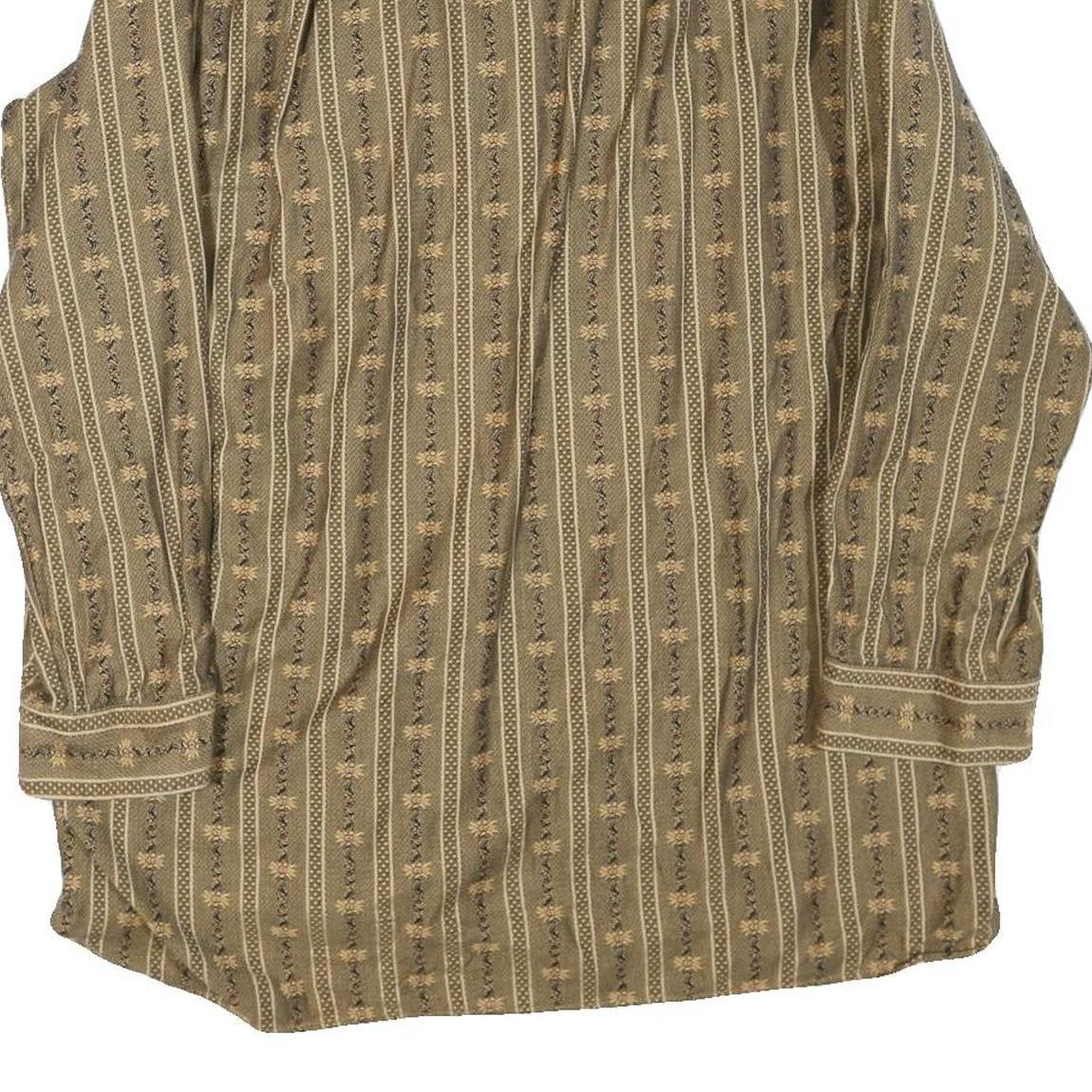 JENNI Womens Brown Plain Shirt Long Sleeve Band Collar S Patterned Cotton Blend